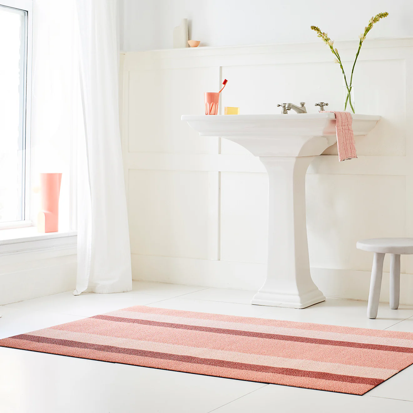 Bold Stripe Shag Mats - Peach - Image 3