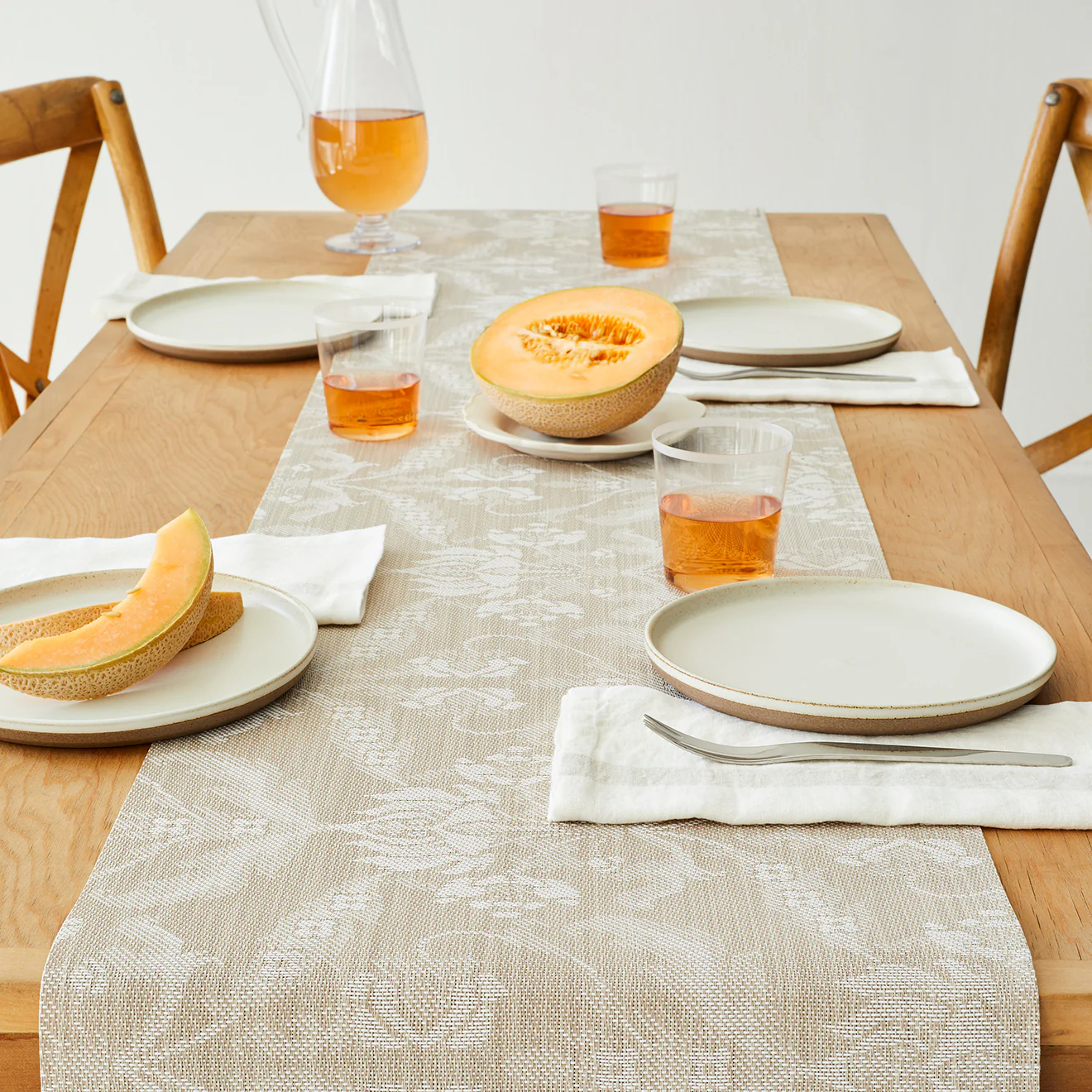 Damask Table Runners - Flax - Image 3