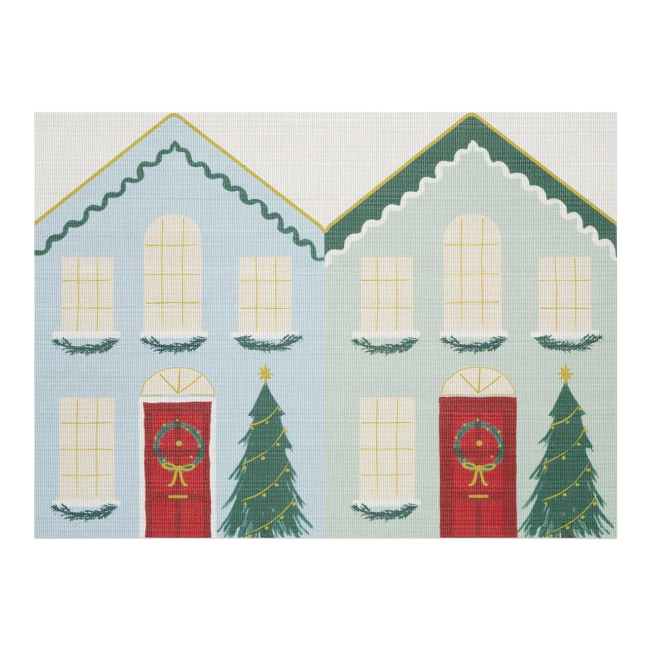 Festive Houses Placemats - Blue & Green - Image 2