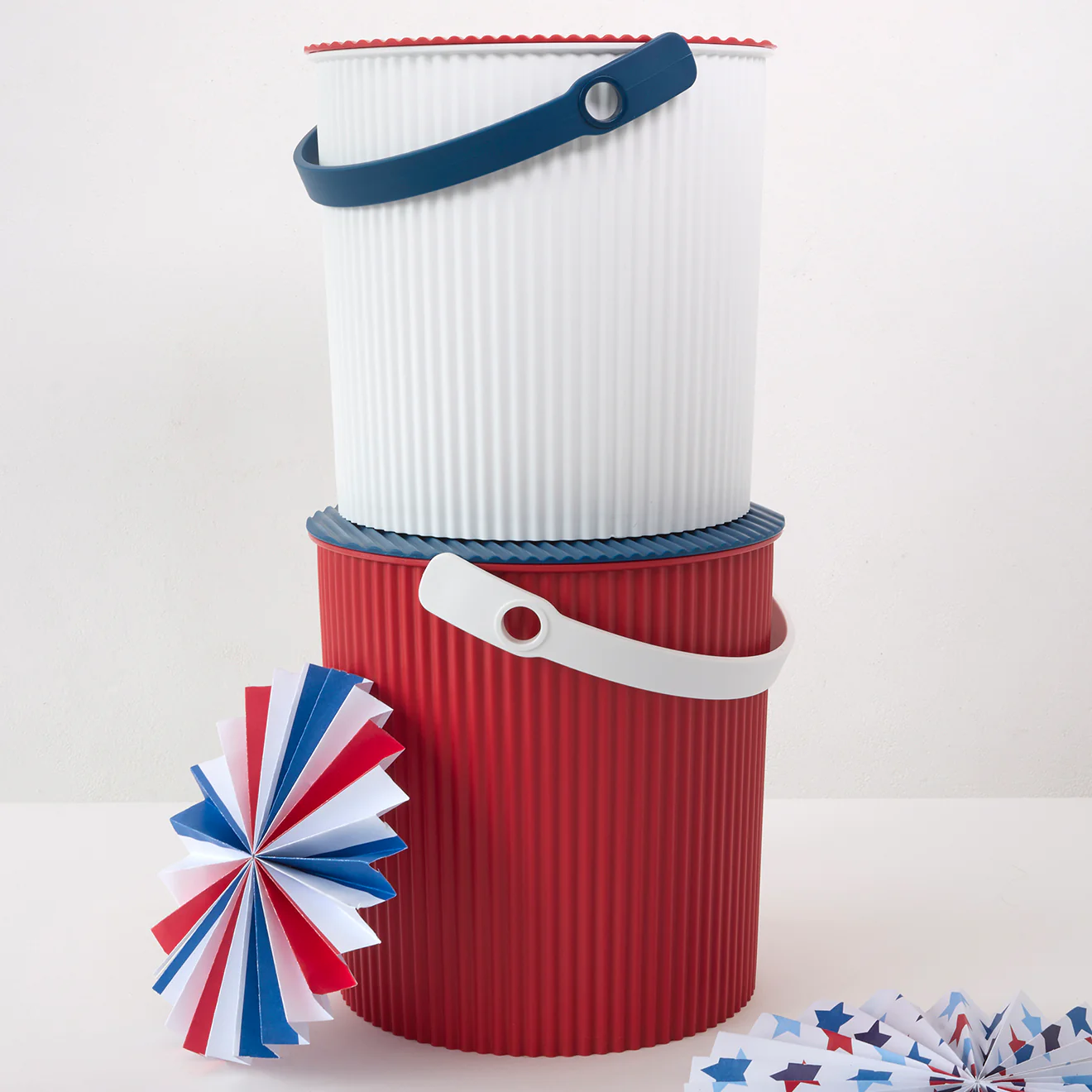 Hachiman Buckets - White Red Blue - Image 4