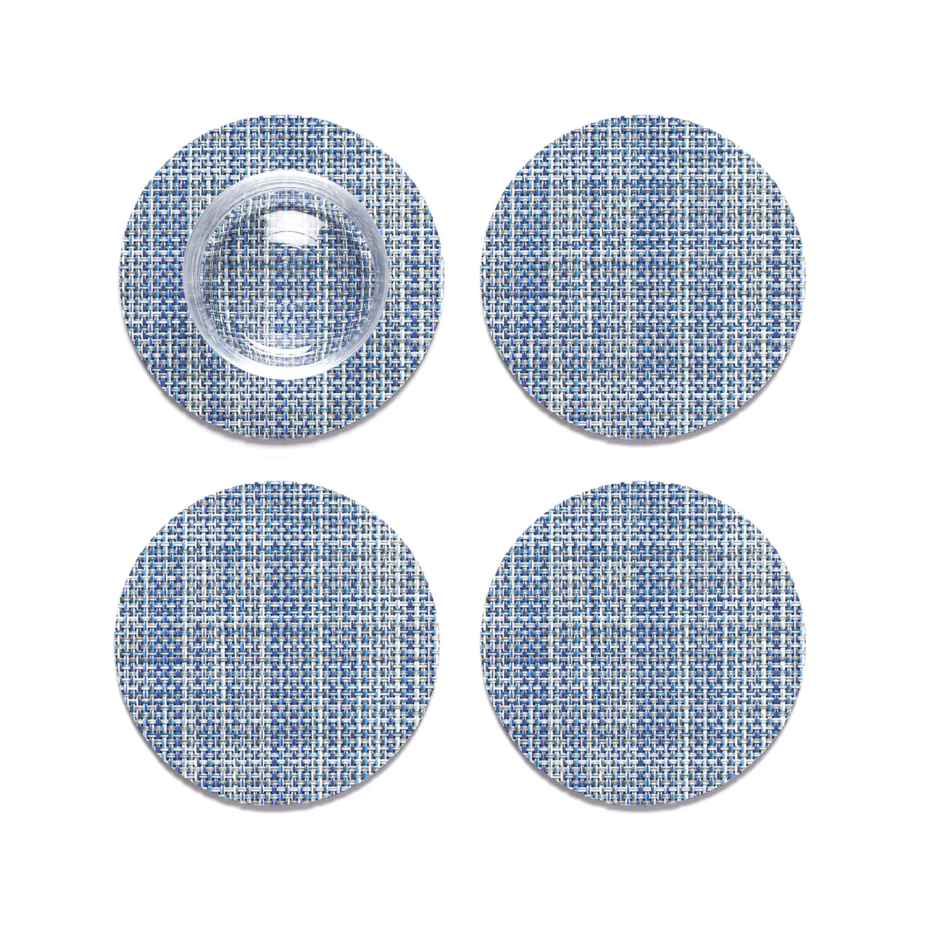 Mini Basketweave Coaster Samples - Chambray