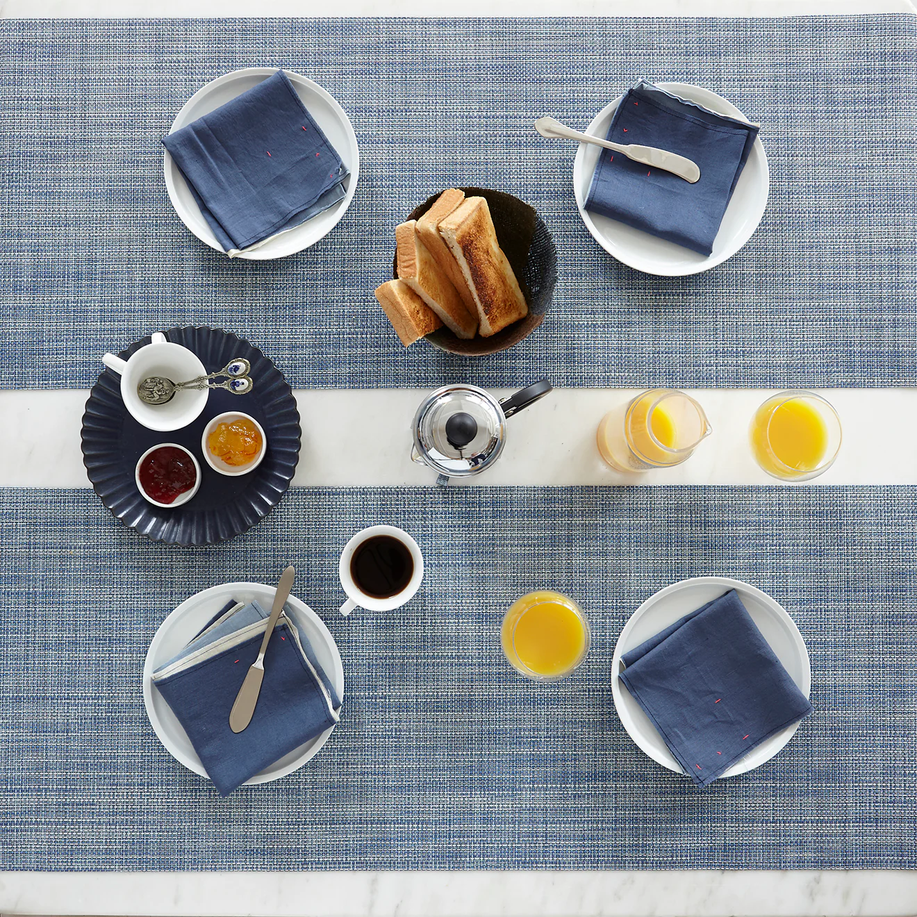 Mini Basketweave Table Runners - Chambray - Image 3